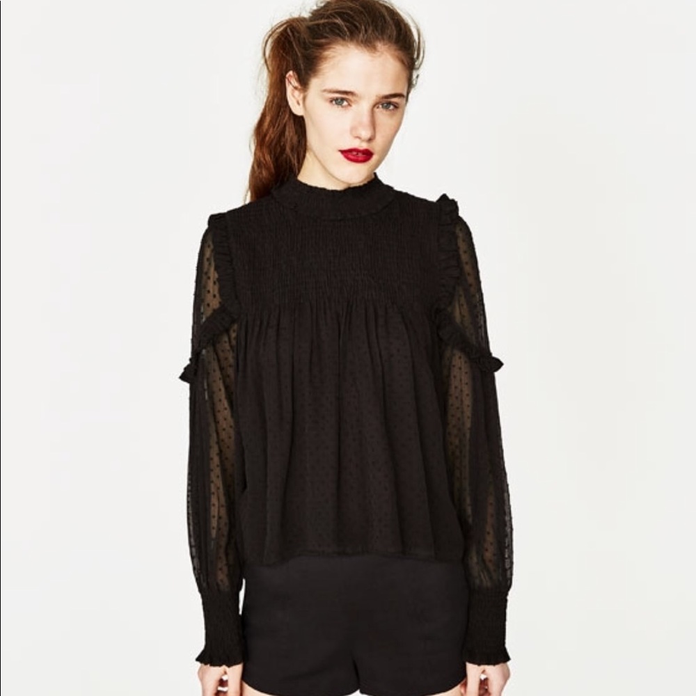 Zara Plumetis Top